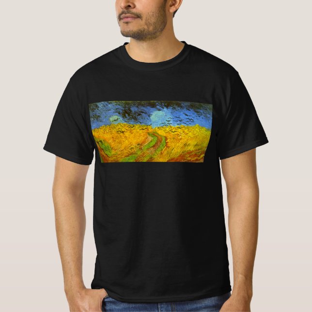 Vincent van Goghs Spannmålsfält med kråkor Tee Shirt (Framsida)