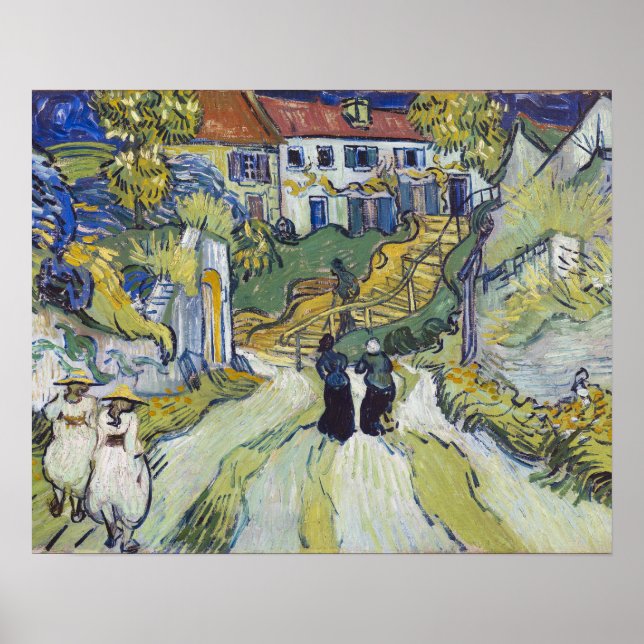 Vincent van Gogh's Stairway på Auvers 1890 Small Poster (Framsidan)
