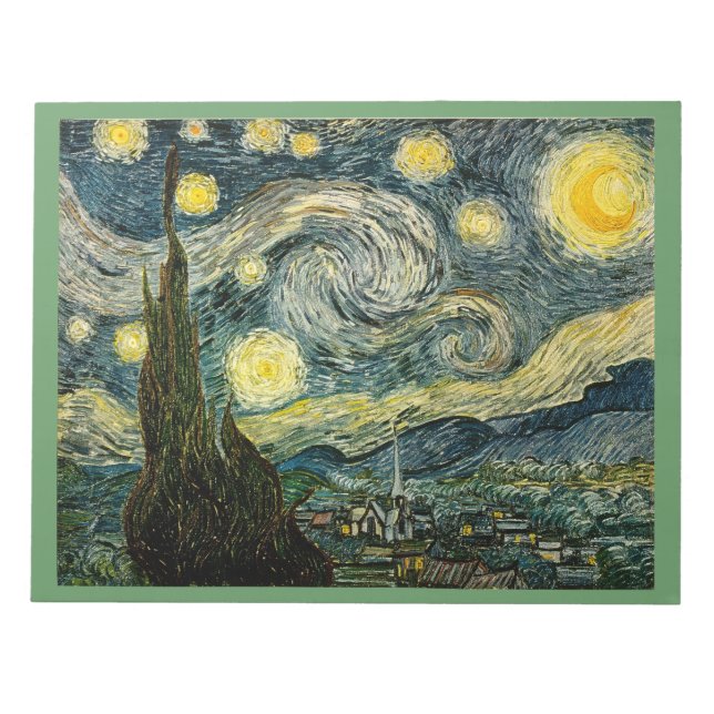 Vincent van Gogh's Starry Natt (1889) Anteckningsblock (Framsida)