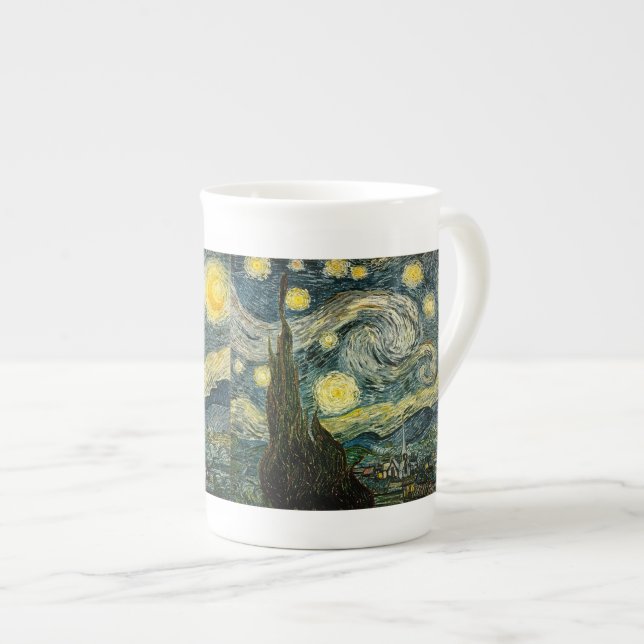 Vincent van Gogh's Starry Natt (1889) Benporslin Mugg (Framsida höger)