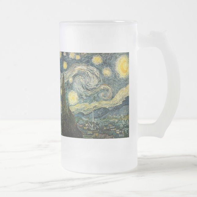 Vincent van Gogh's Starry Natt (1889) Frostat Ölglas (Höger)