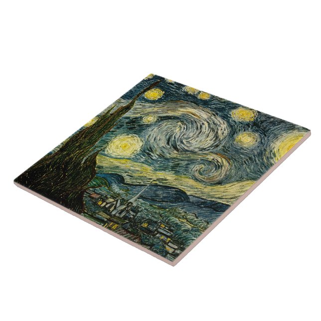 Vincent van Gogh's Starry Natt (1889) Kakelplatta (Sidan)