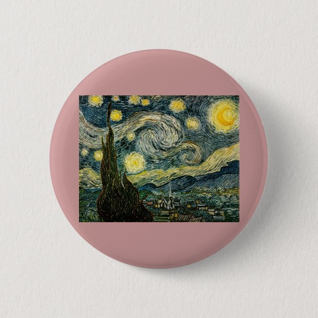 Vincent van Gogh's Starry Natt (1889) Knapp (Framsida)