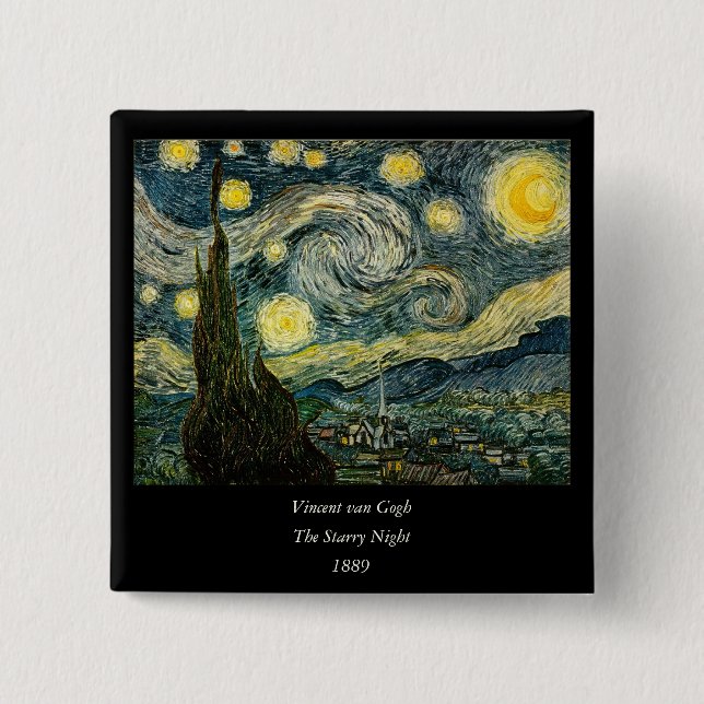 Vincent van Gogh's Starry Natt (1889) Knapp (Framsida)