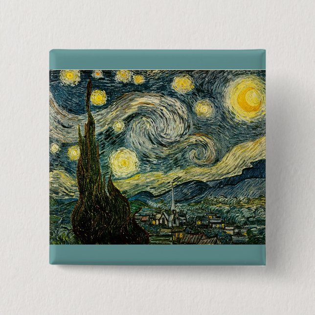 Vincent van Gogh's Starry Natt (1889) Knapp (Framsida)