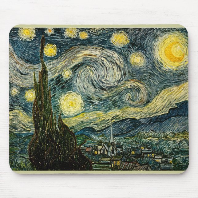 Vincent van Gogh's Starry Natt (1889) Musmatta (Framsidan)