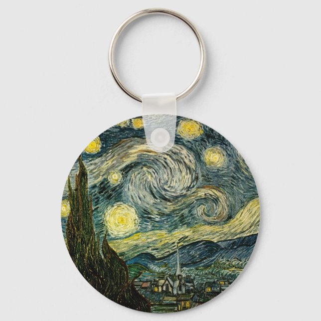 Vincent van Gogh's Starry Natt (1889) Nyckelring (Framsida)