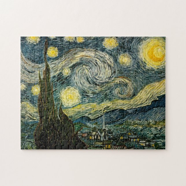 Vincent van Gogh's Starry Natt (1889) Pussel (Horisontell)