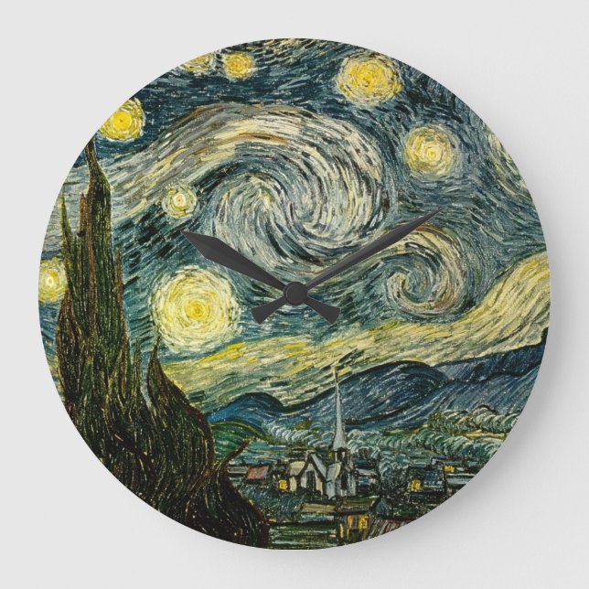 Vincent van Gogh's Starry Natt (1889) Stor Klocka (Framsida)