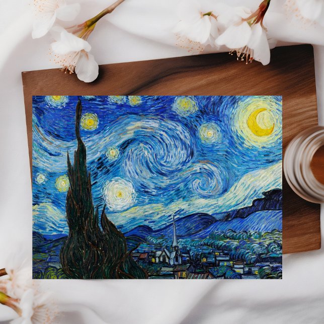 Vincent van Gogh's Starry Natt Postcard Vykort ("The Starry Night" by Vincent Van Gogh)