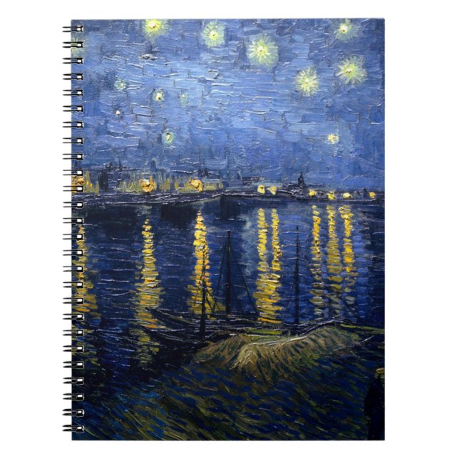 Vincent van Gogh's Starry Night Over the Rhone Anteckningsbok Med Spiral (Framsidan)