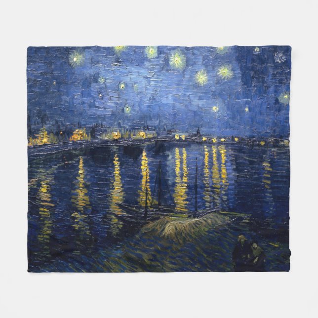 Vincent van Gogh's Starry Night Over the Rhone Fleecefilt (Framsidan (Horisontell))