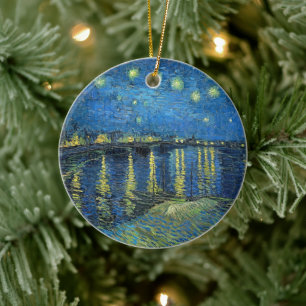 Vincent van Gogh's Starry Night Over the Rhone Julgransprydnad Keramik