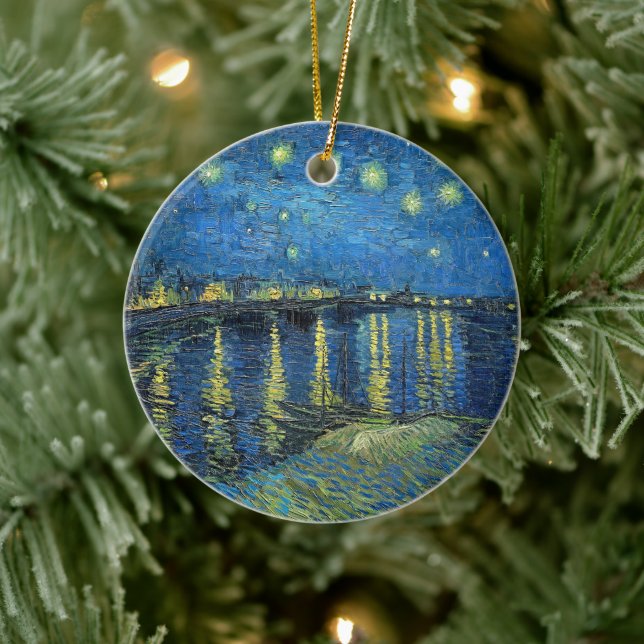 Vincent van Gogh's Starry Night Over the Rhone Julgransprydnad Keramik (Träd)