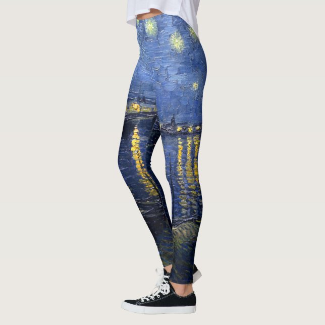 Vincent van Gogh's Starry Night Over the Rhone Leggings (Vänster)