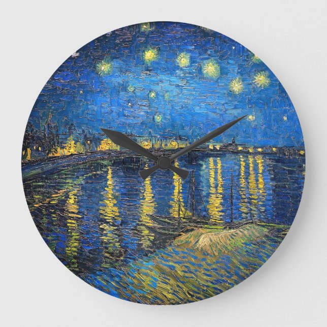 Vincent van Gogh's Starry Night Over the Rhone Stor Klocka (Framsida)