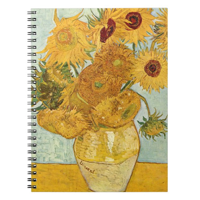 Vincent van Gogh's Stilleben mit 12 Sonnenblumen Anteckningsbok (Framsidan)