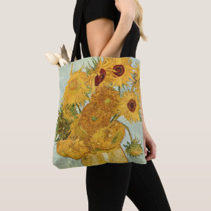 Vincent van Gogh's Stilleben Sunblommor Tygkasse
