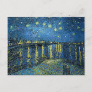 Vincent van Goghs Stjärnklara natt över Rhône Vykort