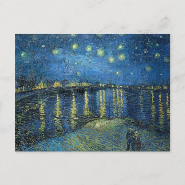 Vincent van Goghs Stjärnklara natt över Rhône Vykort (Framsida)