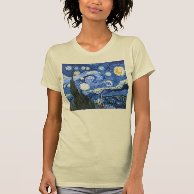Vincent Van Goghs stjärnnatt T Shirt (Framsida)