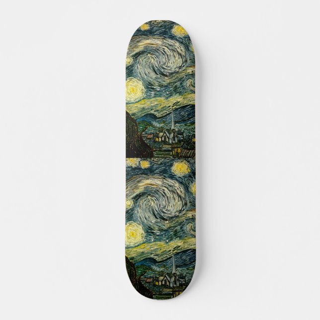 Vincent van Goghs Stjärnnatten (1889) Skateboard Bräda 21,5 Cm (Framsida)