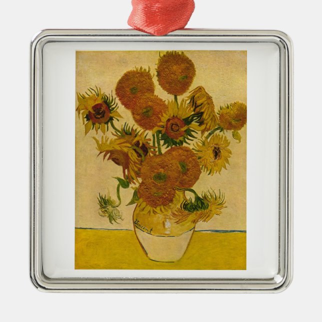 Vincent van Gogh's Sunblommor, 1878 Julgransprydnad Metall (Framsidan)