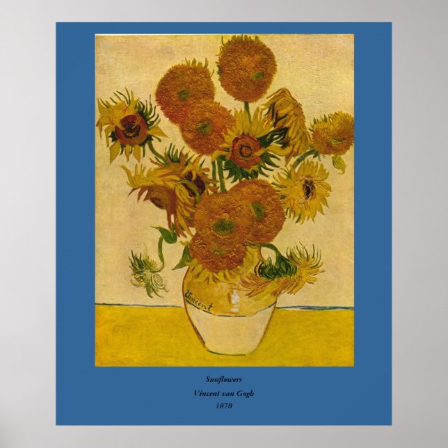 Vincent van Gogh's Sunblommor, 1878 Poster (Framsidan)