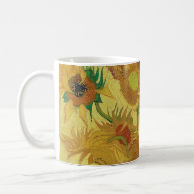 Vincent van Gogh's Sunblommor (1888) Kaffemugg (Vänster)
