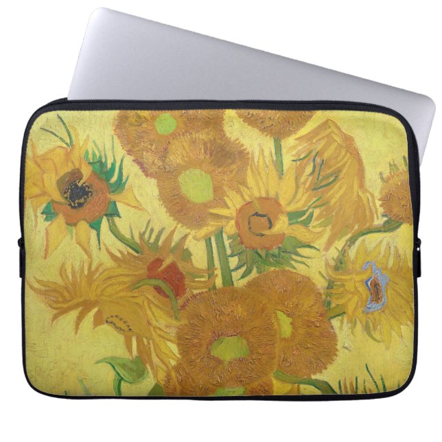 Vincent van Gogh's Sunblommor (1888) Laptop Fodral (Framsidan)