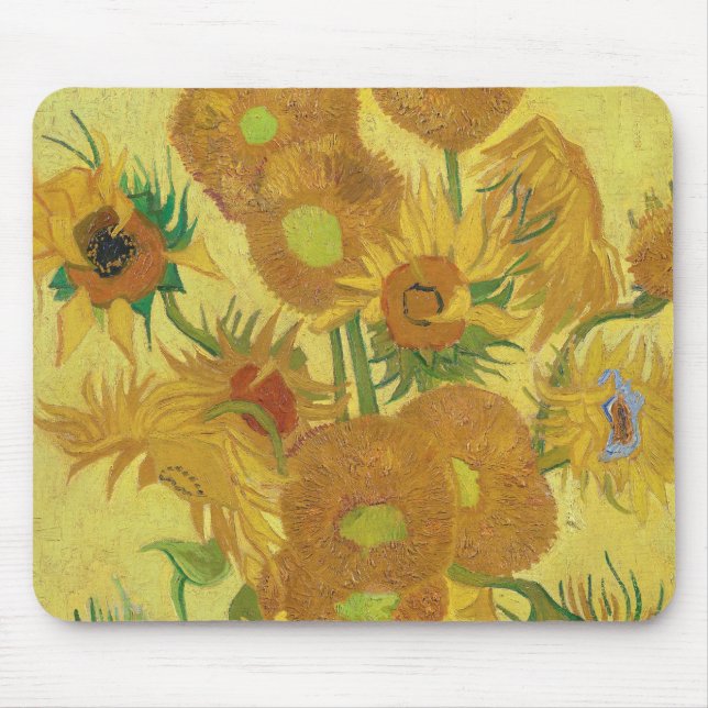 Vincent van Gogh's Sunblommor (1888) Musmatta (Framsidan)