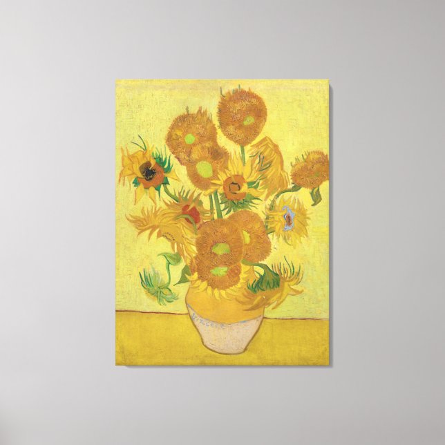 Vincent van Gogh's Sunblommor Canvastryck (Framsida)
