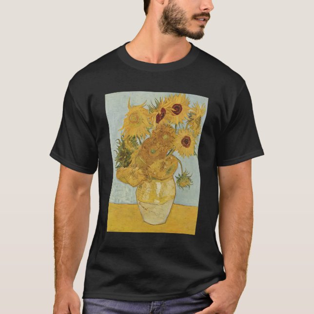 Vincent Van Gogh's Sunblommor T Shirt (Framsida)