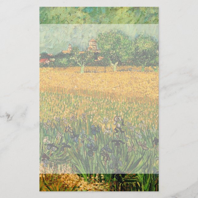 Vincent van Goghs syn på Arles med Irises Brevpapper (Framsida)