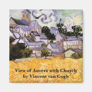 Vincent van Goghs syn på Auvers med kyrkan Magnet
