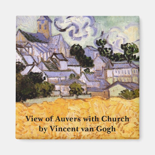 Vincent van Goghs syn på Auvers med kyrkan Magnet (Framsidan)
