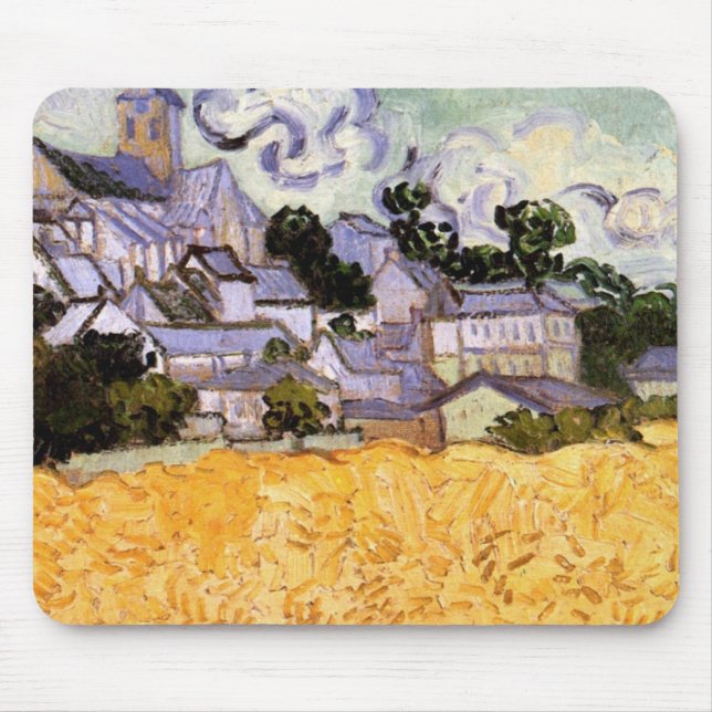 Vincent van Goghs syn på Auvers med kyrkan Musmatta (Framsidan)