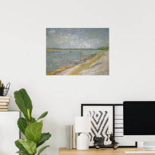 Vincent van Goghs syn på en flod av Rwing Boats Poster
