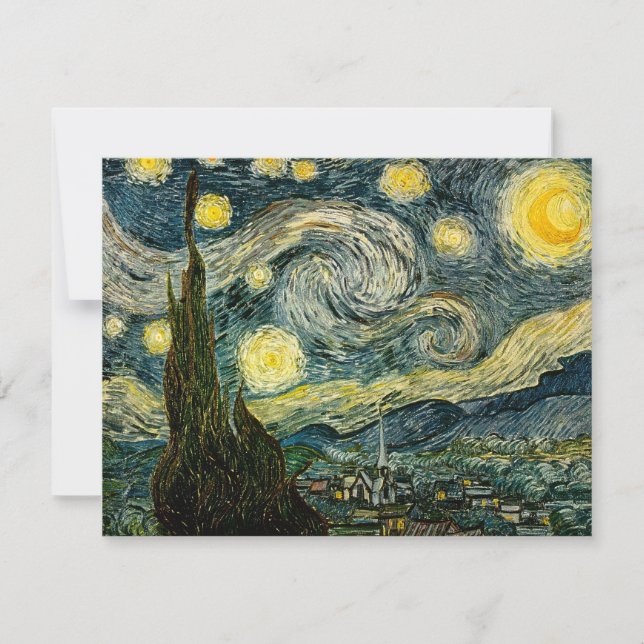 Vincent van Gogh's The Starry Natt (1889) Inbjudningar (Framsida)