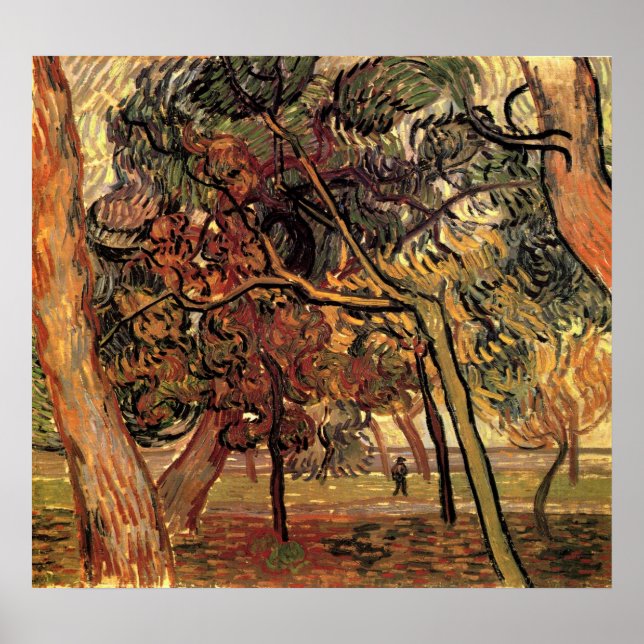 Vincent van Goghs undersökning av Gräs Träd Poster (Framsidan)
