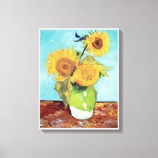 Vincent van Gogh's Vas med tre solblommor 1888 Canvastryck