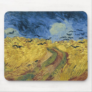 Vincent van Goghs vete Fält med Kråkor (1890) Musmatta
