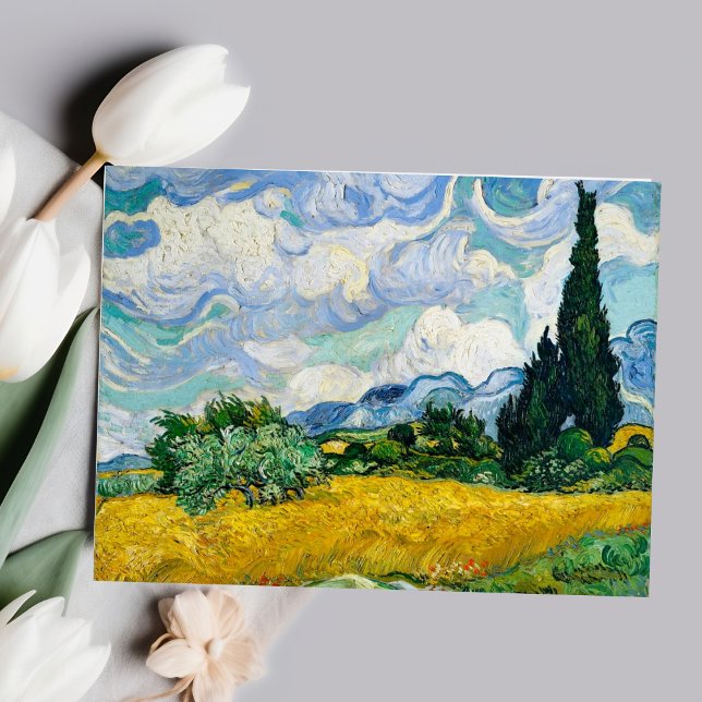 Vincent van Goghs Wheat Fält med Cypresses Post Vykort (Vincent van Gogh's Wheat Field with Cypresses Postcard)