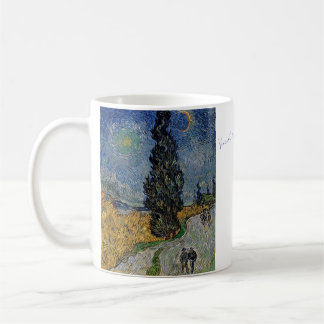 Vincent Willem van Gogh 糸杉と星の見える道 Kaffemugg