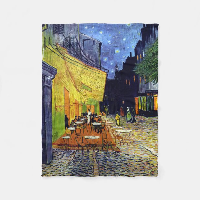 Vincent Willem van Gogh - Cafe Terrace i natt Fleecefilt (Framsidan)