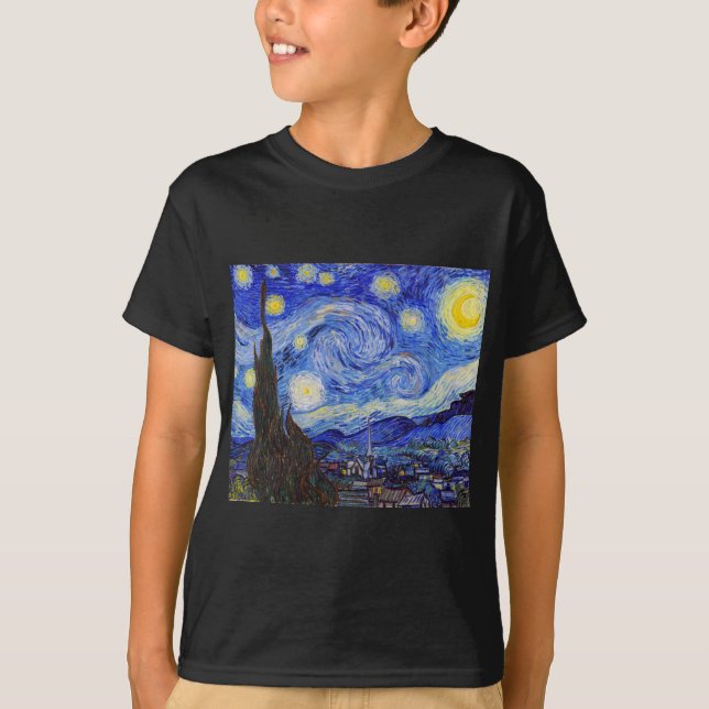 Vincent Willem van Gogh , “ Starry Night ” T Shirt (Framsida)