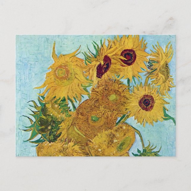 Vincent Willem van Gogh , "Sunblommor" Vykort (Framsida)