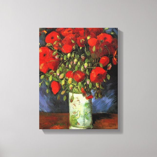 Vincent Willem van Gogh - Vas med Red Poppies Canvastryck (Framsida)