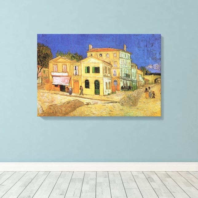 Vincent's hus i Arles av Vincent van Gogh Canvastryck (Insitu (trägolv))