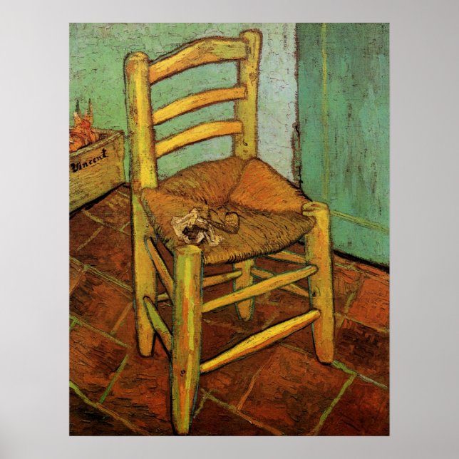 Vincent's stol med hans pipa av Vincent van Gogh Poster (Framsidan)